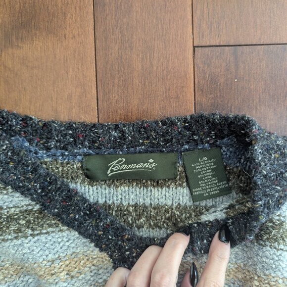 NEUTRAL STRIPE VINTAGE KNIT SWEATER - Picture 2 of 2